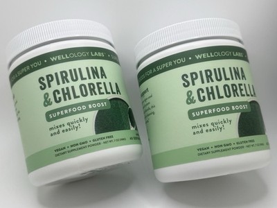 Spirulina & Chlorella Wellology Labs  Superfood Boost 40 Servings VEGAN 07/17/27