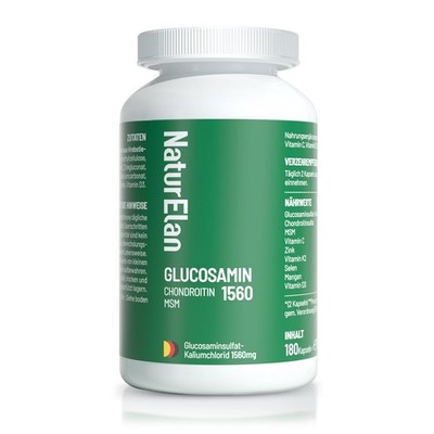 Glucosamin 1560 Chondroitin hochdosiert - 180 Kapseln mit MSM und Vitamin C,... 