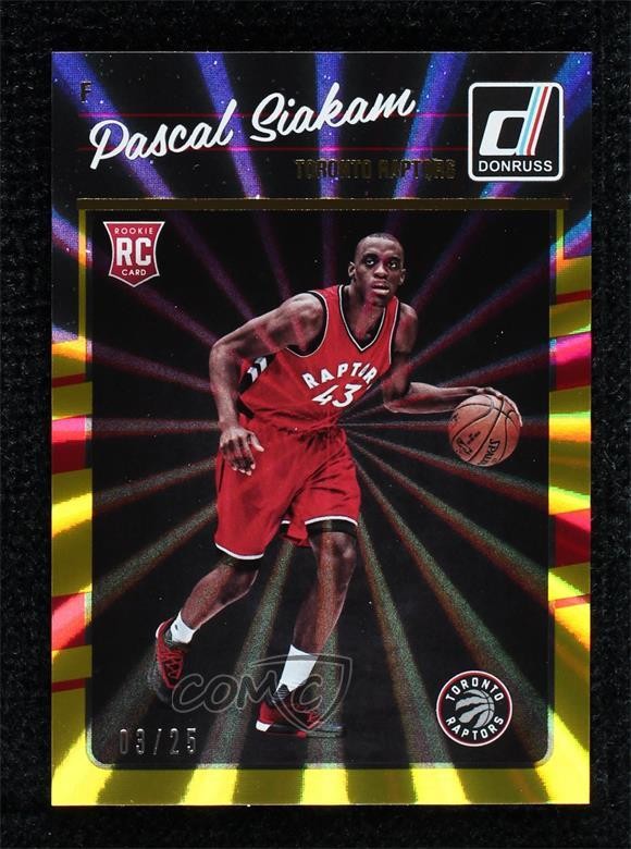 2016-17 Panini Donruss Rookies Yellow Holo Laser 3/25 Pascal Siakam #171 9w4