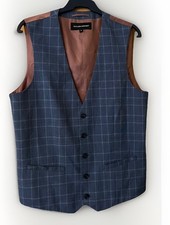 Taylor & Wright Mens Check Waistcoat Medium Blue BNWoT