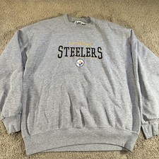 Vintage Pittsburgh Steelers Sweatshirt Mens L Gray NFL Football Lee Sport 90s