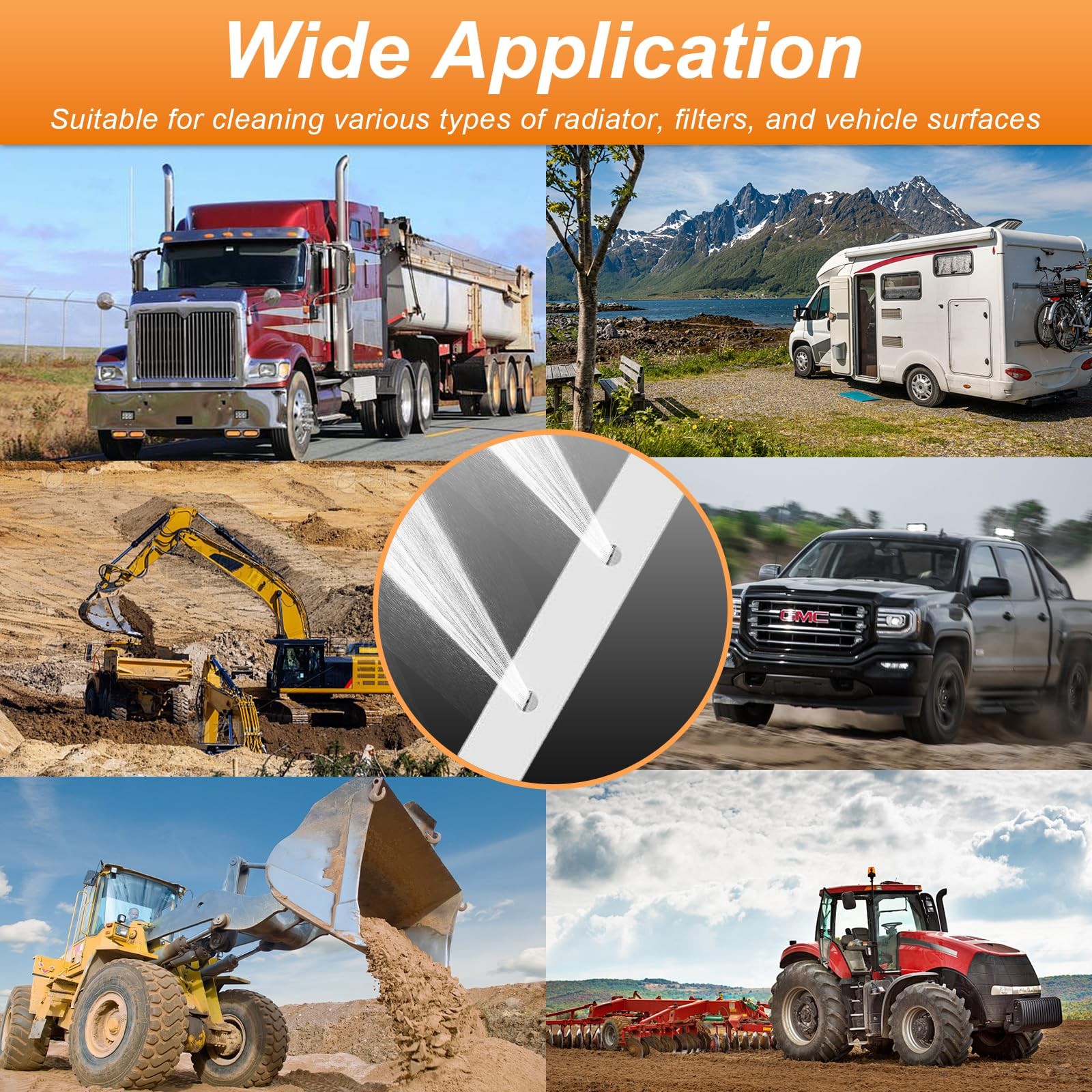 40in Radiator Cleaning Wand,3500 PSI Stainless Steel Radiator Cleaner Tool wi...