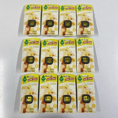 LOT x12 LITTLE TREES Vent Liquid GOLDEN VANILLA Car Auto Truck Air Freshener 