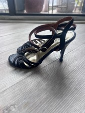 Madreselva black satin argentine tango shoes women, 6, 4" heel