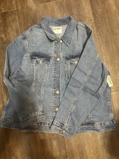 Vecchia giacca jeans denim blu navy donna XXL 2XL lavaggio scuro nuova