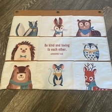 Woodland and friends baby nursery wall hanger  for storage