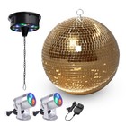 Yescom 12" Large Disco Ball with Motor and Light Rotator & 2PCS RGB Spotlights — photo 1