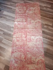 Coupon Tissu Ancien " L'Amour Et L'Amitié '' Vers 1820 Toile De Jouy 185 x 74 cm