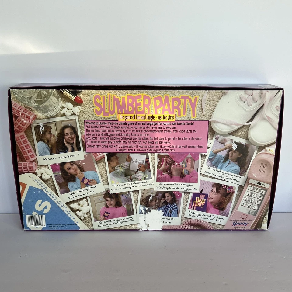 Vintage 1990 Cadaco Slumber Party Board Game Complete Age 8+ Girls Goody Rollers - Image 2 of 4