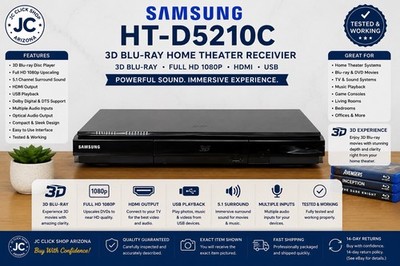 Samsung 3D Blu Ray Player HT-D5210C receiver - No Remote - Tested & Works