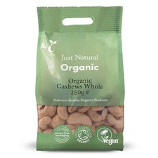Just Natural Organic Organic Cashews Whole 250g - 2 Pack