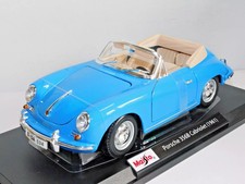 MAISTO PORSCHE 356B CABRIOLET 1961 BLUE 1/18 SCALE