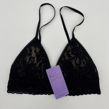 Hanky Panky Small Lace Padded Triangle Bralette 487004 Black 58