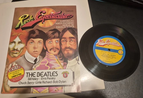 -ELVIS  7 " 45     RECORD ROCK ESPETACULAR-MAGAZINE  Beatles- Spain         dede