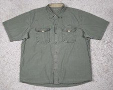 Eddie Bauer Ripstop Outdoor Button Front Pocket Shirt Mens 2XL Green