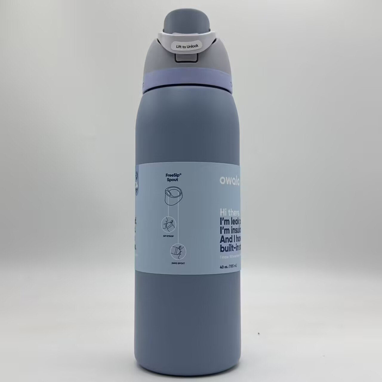 Owala 40oz FreeSip Water Bottle Sea Salt Sport Mug Top Quality US Shipping