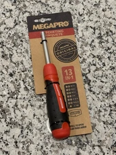 Megapro 13-in-1 Multibit Ratcheting Screwdriver - Torx/Phillips/Flat - Red/Black
