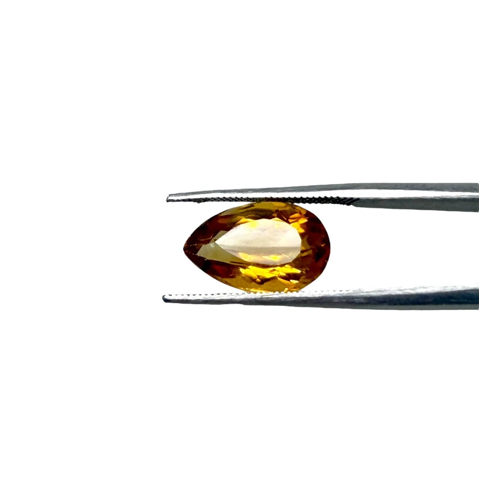 Natural Citrine 7.27 Carat Golden Color Loose Stone Pear shape  - Image 2 of 4