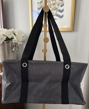 NEW with Package Thirty One MEDIUM Utility Tote Charcoal Crosshatch