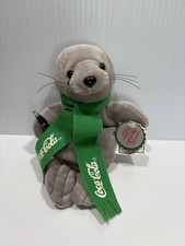 Vintage 1998 Coke PLUSH Holiday Green Seal w/Tags