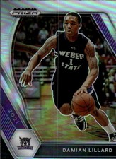 2021 Panini Prizm Draft Picks Damian Lillard #83 Silver Weber State Wildcats 24P