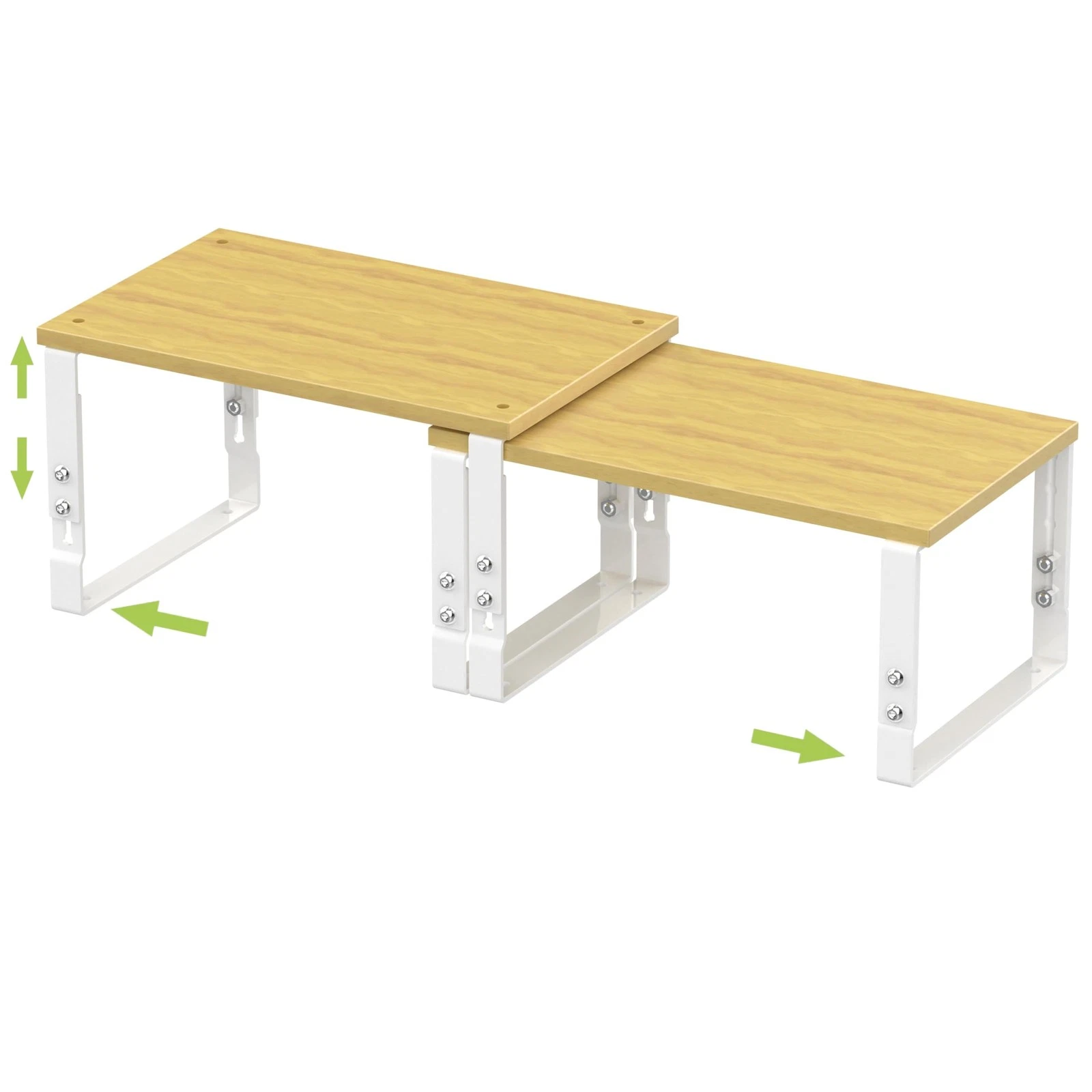 Adjustable Storage Shelves for Kitchen Cabinet Organization - Set of 2 Stacka...
