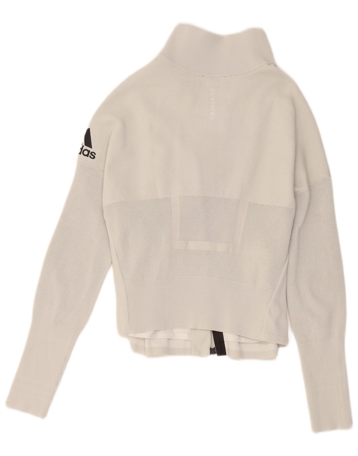 Adidas Womens Graphic Tracksuit Top Jacket UK 8/10 Small White Polyester EB02 image 2