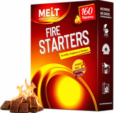 Melt Candle Fire Starter 160 Cubes for Charcoal Grill, Campfire Fireplace