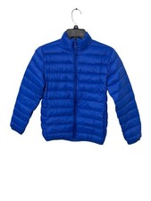 Eddie Bauer Kids Medium Blue Down Filled Puffer Jacket Outdoor Travel Hiking