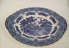 Vintage Grindley Blue White Oval Platter The Cheshire Arms Scene