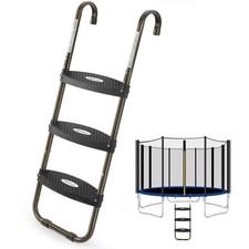 Trampoline Ladder, 3-Step Trampoline Steps with Horizontal Wide Steps, Skid-P...