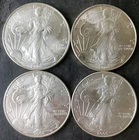 Lot of Four 2000 $1 American Silver Eagle Dollars