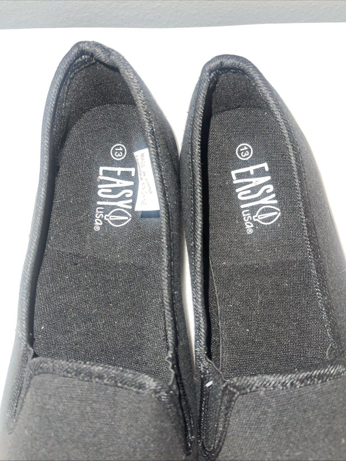Mens Easy USA Black Slip On Deck  Shoes Size 13 New Without Box NWOB