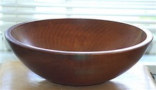 Vintage Dough Salad Bowl Solid Wood 14" Diameter 4.5" Tall Used No Cracks
