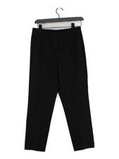 Peter Hahn Women's Trousers UK 14 Black 100 Cotton Straight Cropped