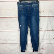 Spanx Jeans Womens S Jean-ish Ankle Legging Mid Rise Pull On Stretch Dark Wash