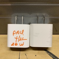 Apple A2305 USB-C 20W Power Adapter Wall Charger - White Block Lot Used