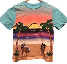 Disney T-shirt Mickey Minnie Mouse On The Beach. Dbl Sided. Youth Medium. EUC