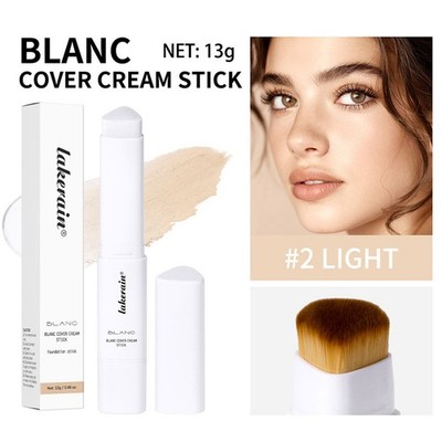 Cover Cream Stick White - with brush Korean Color-Changing Foundation Stick