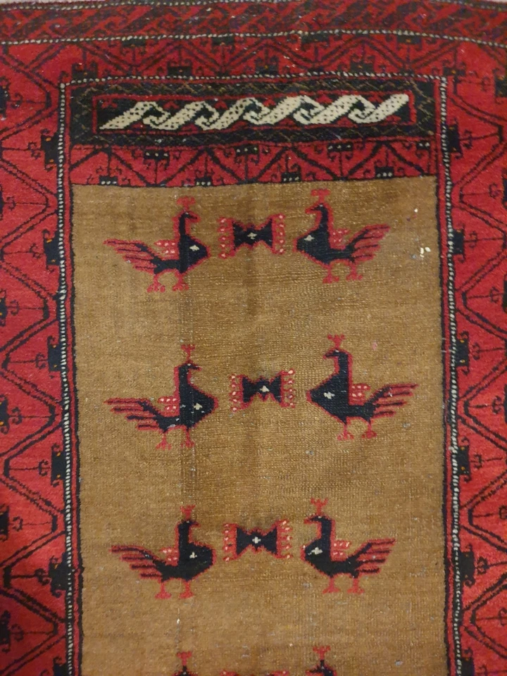 Antike Handgeknüpfter Perser Orientteppich BELUTSCH 75×139cm Traditioneller Rug  - Bild 4 von 4
