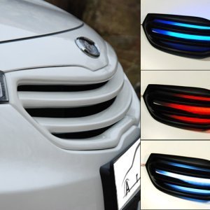 Front Radiator LED White Tuning Grill Matt Black For 14 Kia Forte K3 - Picture 1 of 1