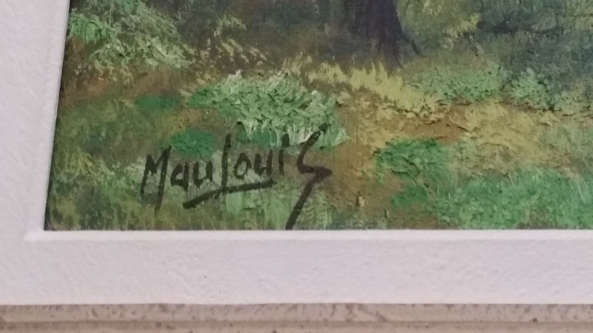 CADRE AVEC PEINTURE signée Maulouis représentant un chalet alpin 115 x 65 cm EUR 60,00 - FR