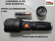TORCIA LAMPADA PORTATILE PILE DURACELL INCLUSE A LED CORPO IN METALLO IL TOP