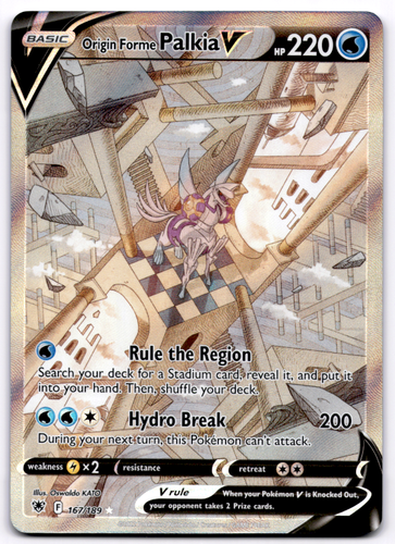 Origin Forme Palkia V 167/189 Alt Full Art SWSH10 Astral Radiance Pokemon NM