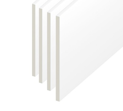 125 mm PVC Kunststoff Flachplatte - Untersicht Utility Reveal Sockelleiste - weiß - 1 m