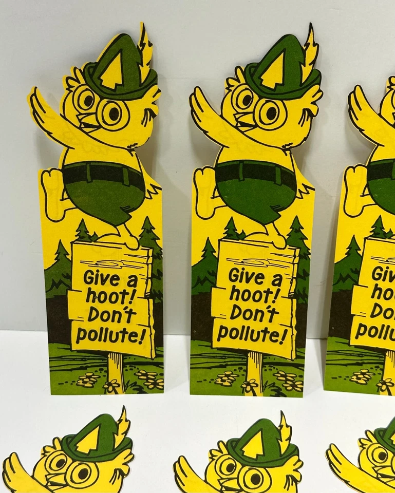 De colección Woodsy The Owl Give A Hoot Don't Contalute! Lote de 10 marcadores de libros coleccionables Foto 2 de 4