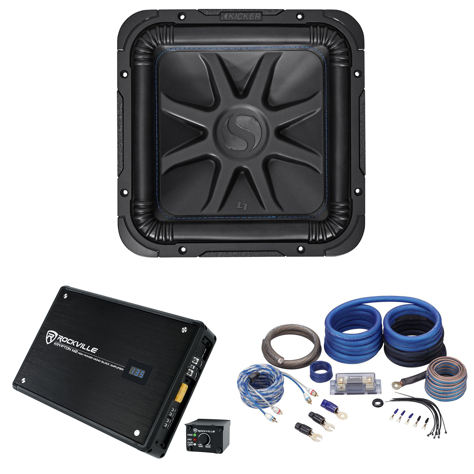 Автомобильный сабвуфер Kicker L7S122 12 мощностью 750 Вт с двойным 2-омным солобарическим усилителем L7S Усилитель мощностью 750 Вт Комплект усилителей 75690₽