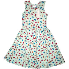 Dot Smile Girls 11 Yrs Green Dinosaur Sleeveless Tank Twirl Dress Mint NWT