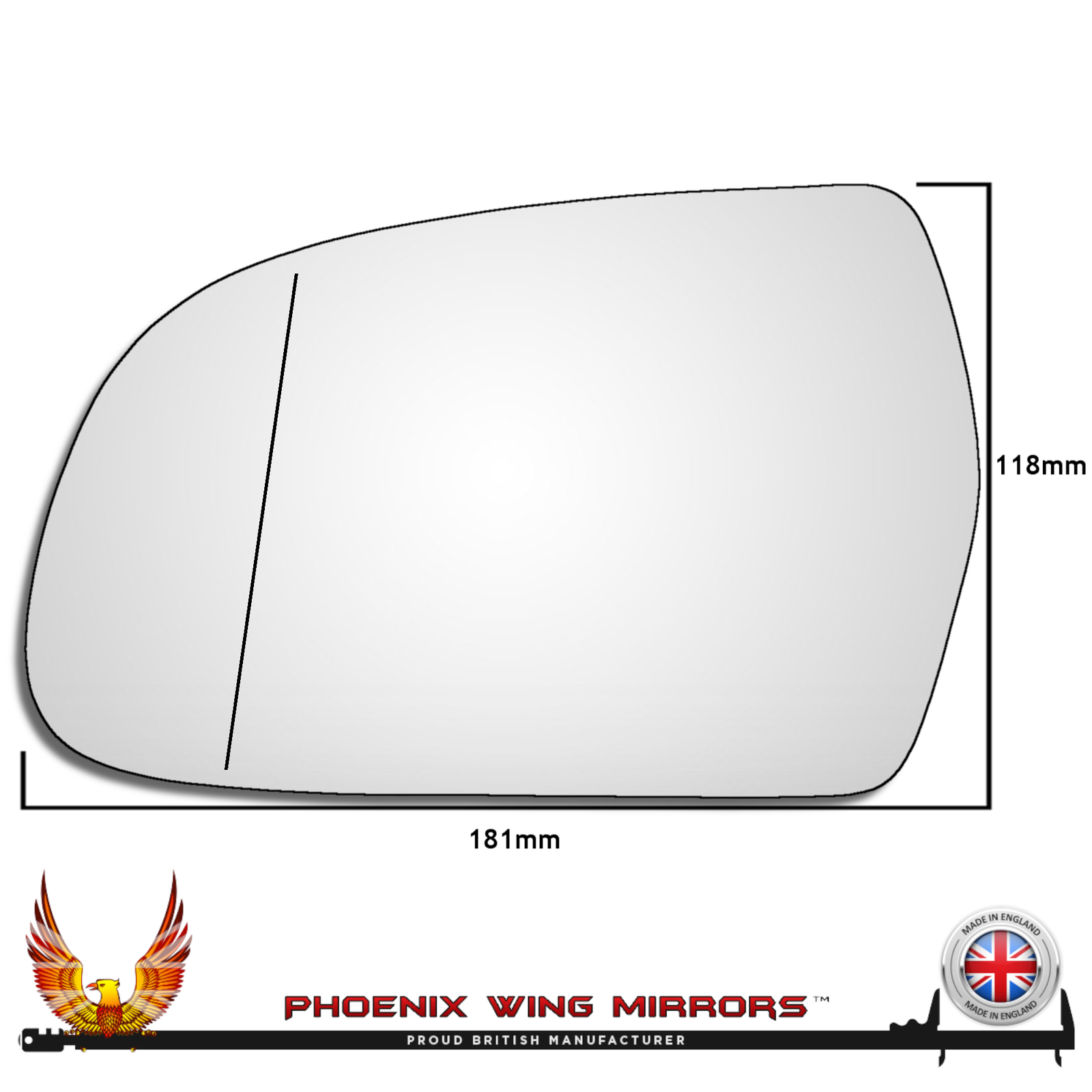 Left Hand Passenger Side Audi A4 / S4 B8 2010-2015 Wide Angle Wing Mirror Glass