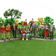 12pcs Model Trains G Gauge 1:25 Painted Figures Standing Seated People P25